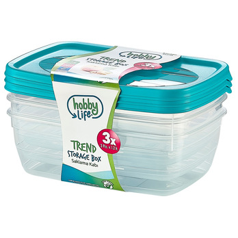 Hobbylife Trend Rectangular Food Saver Pack 3 - 1.2lt