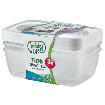 Hobbylife Trend Rectangular Food Saver Pack 3 - Ideal for food Storage & Lunches