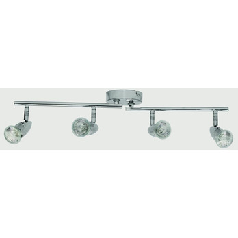 Powermaster Basic 4 Spot Bar Chrome - Iron & Suitable with Dimmer