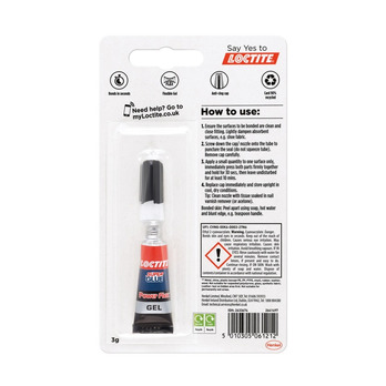 Loctite Super Glue Power Gel 3g Tube - Transparent & Anti-clog cap