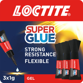 Loctite Super Glue Power Gel Mini Trio 3 x 1g - Transparent & Multi Material