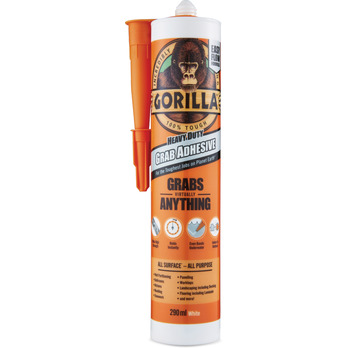 Gorilla Heavy Duty Grab Adhesive 290ml - Flexible gap filling & Indoors Outdoors