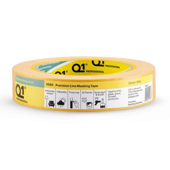 Q1 Precision Line Masking Tape 25mm x 50m