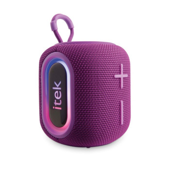Itek Bluetooth Purple Speaker & LED Lights 5w AUX-in USB TF or  Micro-SD