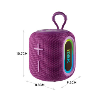 Itek Bluetooth Purple Speaker & LED Lights 5w AUX-in USB TF or  Micro-SD