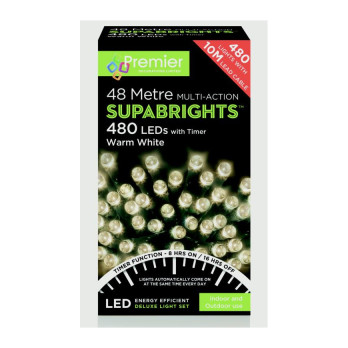 Premier 480 LED Multi Action Supabrights With Timer Warm White/Green