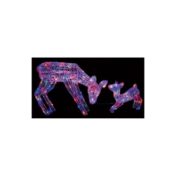 Premier Multi Action Mother & Baby Deer 70-38cm 230 Multi Coloured LEDs