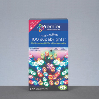 Premier 100 LED Multi Action Supabrights With Timer Multi /Green