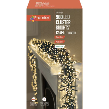 Premier 960 LED Multi Action Cluster Brights With Timer Warm White/Green