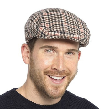 RJM Mens Checked Flat Cap