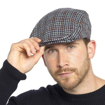 RJM Mens Checked Flat Cap