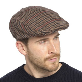 RJM Mens Checked Flat Cap