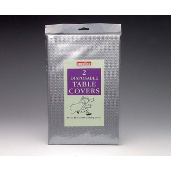 Caroline Square Paper Table Covers 90cm Silver, 2 Pack