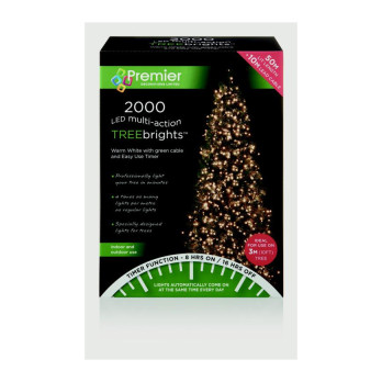 Premier 2000 LED Multi Action Treebrights With Timer Warm White/Green
