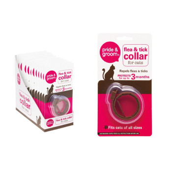 Pride & Groom Flea & Tick Collar For Dogs Puppies Cats & Kittens 3 months protection