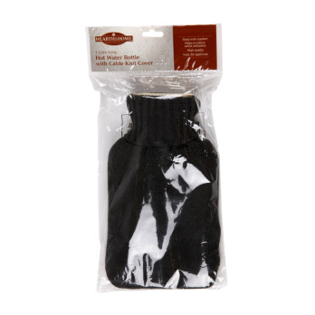 Hearth & Home Hot Water Bottle With Knit Cover Grey 1L