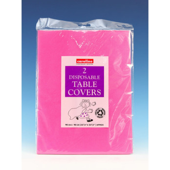 Caroline Square Paper Tablecovers 90cm Hot Pink