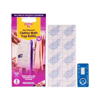 Zero In Demi-Diamond Clothes Moth Killer Refill - Twin Pack 24 weeks moth protection Chemical-free