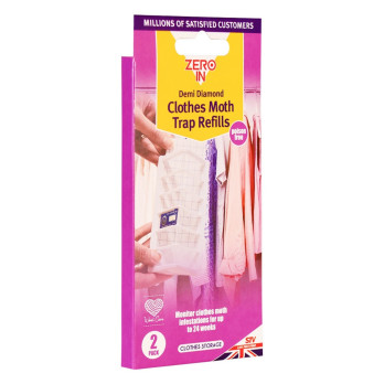 Zero In Demi-Diamond Clothes Moth Killer Refill - Twin Pack 24 weeks moth protection Chemical-free
