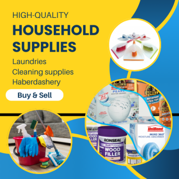 Household Supplies,  laundry, cleaning supplies and haberdashery